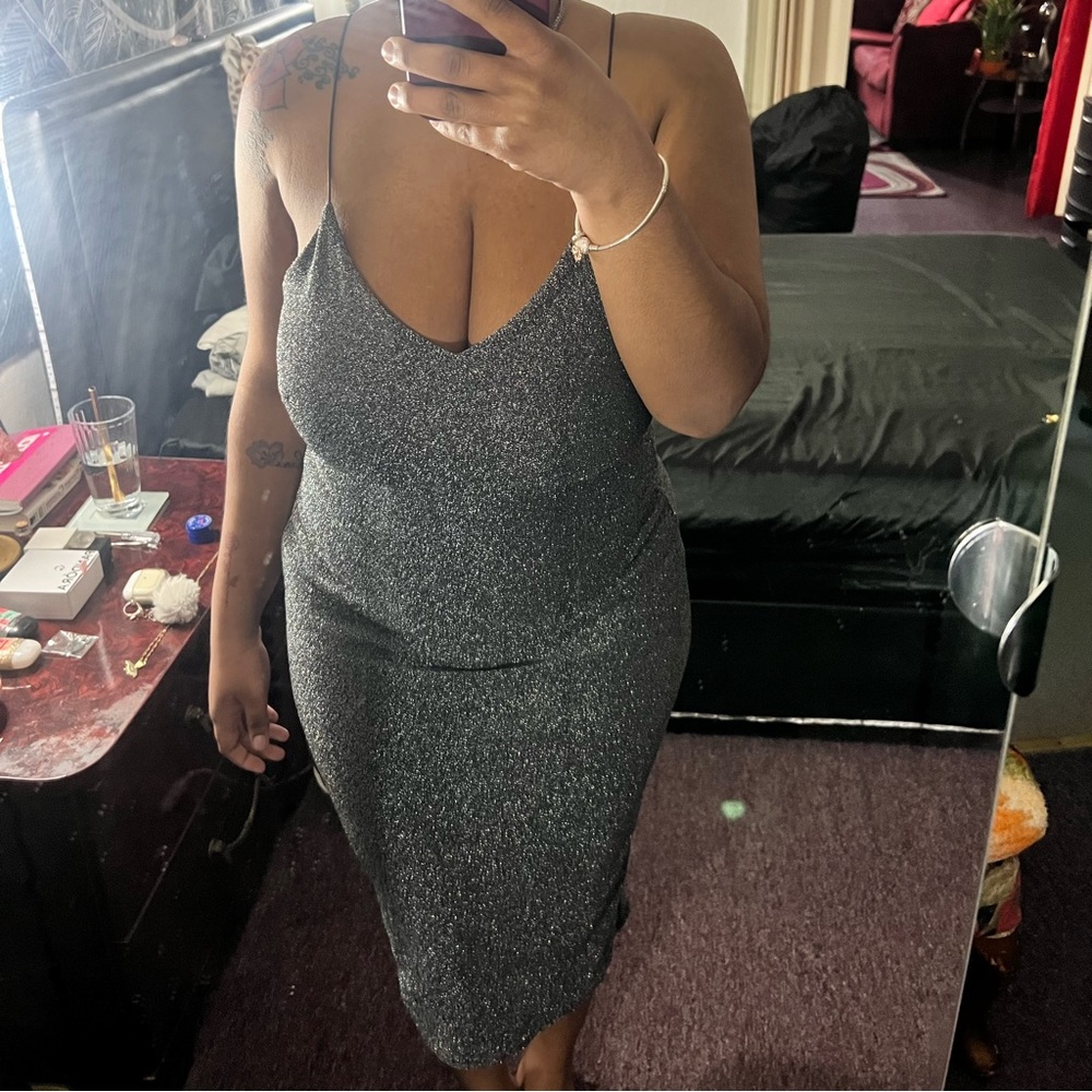 Necessary Clothing - Black/Silver Glitter Dress - Ultimate Stretch Material
